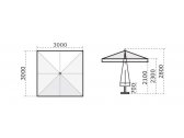 Зонт профессиональный Scolaro Napoli Standard алюминий, акрил антрацит, бордовый Фото 2