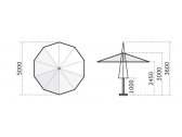 Зонт профессиональный телескопический Scolaro Palladio Telescopic дерево ироко, акрил натуральный, слоновая кость Фото 2