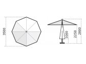 Зонт профессиональный Scolaro Rimini Standard алюминий, акрил белый, слоновая кость Фото 2