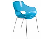 Кресло прозрачное PAPATYA Opal-ML сталь, поликарбонат хромированный, синий Фото 1