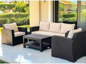 Комплект пластиковой плетеной мебели Siesta Contract Monaco Lounge Set XL стеклопластик, полиэстер коричневый Фото 3