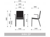 Кресло мягкое Profim Sensi K4H 2P металл, фанера, ткань, пенополиуретан Фото 3