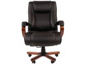 Кресло компьютерное Chairman 503 металл, дерево, кожа, экокожа, пенополиуретан черный Фото 2