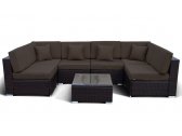 Комплект плетеной мебели Afina YR822BB сталь, искусственный ротанг, ткань коричневый Фото 1