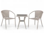 Комплект плетеной мебели Afina T25C/Y137C-W85 Latte 2Pcs сталь, искусственный ротанг латте Фото 1