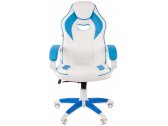 Кресло компьютерное Chairman Game 16 White металл, пластик, экокожа, пенополиуретан белый/голубой Фото 2