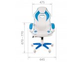 Кресло компьютерное Chairman Game 16 White металл, пластик, экокожа, пенополиуретан белый/голубой Фото 3