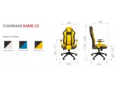 Кресло компьютерное Chairman Game 23 металл, пластик, экокожа, пенополиуретан, синтепон серый/белый Фото 3