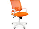 Кресло компьютерное Chairman 696 White металл, пластик, ткань, сетка, пенополиуретан белый, оранжевый Фото 1