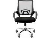 Кресло компьютерное Chairman 696 Chrome металл, пластик, ткань, сетка, пенополиуретан хромированный, черный Фото 2