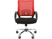 Кресло компьютерное Chairman 696 Chrome металл, пластик, ткань, сетка, пенополиуретан хромированный, красный Фото 2