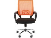 Кресло компьютерное Chairman 696 Chrome металл, пластик, ткань, сетка, пенополиуретан хромированный, оранжевый Фото 2
