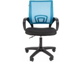 Кресло компьютерное Chairman 696 LT металл, пластик, ткань, сетка, пенополиуретан черный, голубой Фото 2