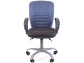 Кресло компьютерное Chairman 9801 Эрго металл, пластик, ткань, пенополиуретан серебристый, серый, голубой Фото 2