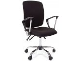 Кресло компьютерное Chairman 9801 Chrome металл, пластик, ткань, пенополиуретан хромированный, черный Фото 1