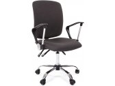 Кресло компьютерное Chairman 9801 Chrome металл, пластик, ткань, пенополиуретан хромированный, серый Фото 1