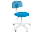 Кресло компьютерное Chairman 250 White металл, пластик, ткань, сетка, пенополиуретан белый, голубой Фото 1