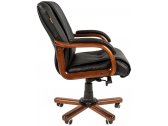 Кресло компьютерное Chairman 653 М металл, дерево, кожа, пенополиуретан черный Фото 4