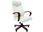 Кресло компьютерное Chairman 420 WD металл, дерево, кожа, пенополиуретан белый Фото 1