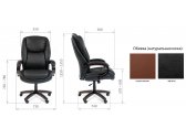 Кресло компьютерное Chairman 408 металл, дерево, кожа, пенополиуретан коричневый Фото 3