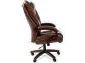 Кресло компьютерное Chairman 408 металл, дерево, кожа, пенополиуретан коричневый Фото 4