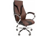 Кресло компьютерное Chairman 901 металл, экокожа, пенополиуретан черный/коричневый Фото 1