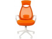 Кресло компьютерное Chairman 840 White металл, пластик, ткань, сетка, пенополиуретан белый/оранжевый Фото 2