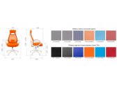 Кресло компьютерное Chairman 840 White металл, пластик, ткань, сетка, пенополиуретан белый/оранжевый Фото 3