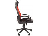 Кресло компьютерное Chairman 840 Black металл, пластик, ткань, сетка, пенополиуретан черный/красный Фото 4