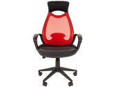 Кресло компьютерное Chairman 840 Black металл, пластик, ткань, сетка, пенополиуретан черный/красный Фото 2