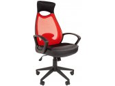 Кресло компьютерное Chairman 840 Black металл, пластик, ткань, сетка, пенополиуретан черный/красный Фото 1