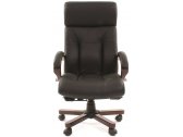 Кресло компьютерное Chairman 421 металл, дерево, кожа, пенополиуретан черный Фото 2