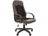 Кресло компьютерное Chairman 429 металл, пластик, экокожа, ткань, пенополиуретан серый/черный Фото 1