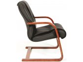 Кресло офисное для посетителей Chairman 653 V дерево, кожа, пенополиуретан черный Фото 4