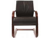Кресло офисное для посетителей Chairman 445 WD дерево, кожа, пенополиуретан черный Фото 2