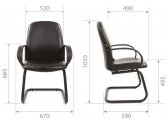 Кресло офисное для посетителей Chairman 279 V Эко металл, пластик, экокожа, пенополиуретан черный Фото 3