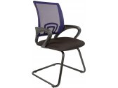 Кресло офисное для посетителей Chairman 696 V металл, пластик, ткань, сетка, пенополиуретан черный, синий Фото 1