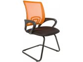 Кресло офисное для посетителей Chairman 696 V металл, пластик, ткань, сетка, пенополиуретан черный, оранжевый Фото 1