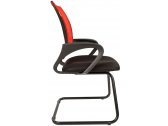 Кресло офисное для посетителей Chairman 696 V металл, пластик, ткань, сетка, пенополиуретан черный, красный Фото 4