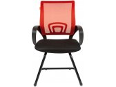 Кресло офисное для посетителей Chairman 696 V металл, пластик, ткань, сетка, пенополиуретан черный, красный Фото 2