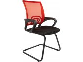 Кресло офисное для посетителей Chairman 696 V металл, пластик, ткань, сетка, пенополиуретан черный, красный Фото 1