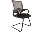 Кресло офисное для посетителей Chairman 696 V металл, пластик, ткань, сетка, пенополиуретан черный, серый Фото 1