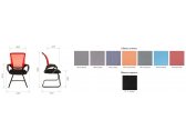 Кресло офисное для посетителей Chairman 969 V металл, пластик, ткань, сетка, пенополиуретан черный, красный Фото 3