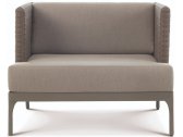 Кресло плетеное лаунж с подушками Ethimo Infinity алюминий, искусственный ротанг, акрил серый Фото 1