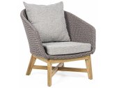Кресло плетеное с подушками Garden Relax Coachella тик, олефин натуральный, серый Фото 1