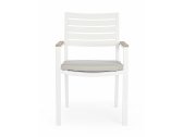 Кресло металлическое с подушкой Garden Relax Delmar алюминий, акация, олефин белый, тик, бежевый Фото 2