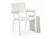 Кресло металлическое с подушкой Garden Relax Delmar алюминий, акация, олефин белый, тик, бежевый Фото 6