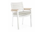 Кресло металлическое с подушкой Garden Relax Delmar алюминий, акация, олефин белый, тик, бежевый Фото 5