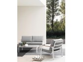 Кресло металлическое мягкое Garden Relax Jalisco алюминий, тик, акрил белый, тик, серый Фото 6