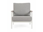 Кресло металлическое мягкое Garden Relax Jalisco алюминий, тик, акрил белый, тик, серый Фото 2